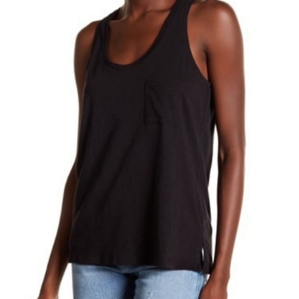 Madewell 100% Cotton Pocket Tank Top Black